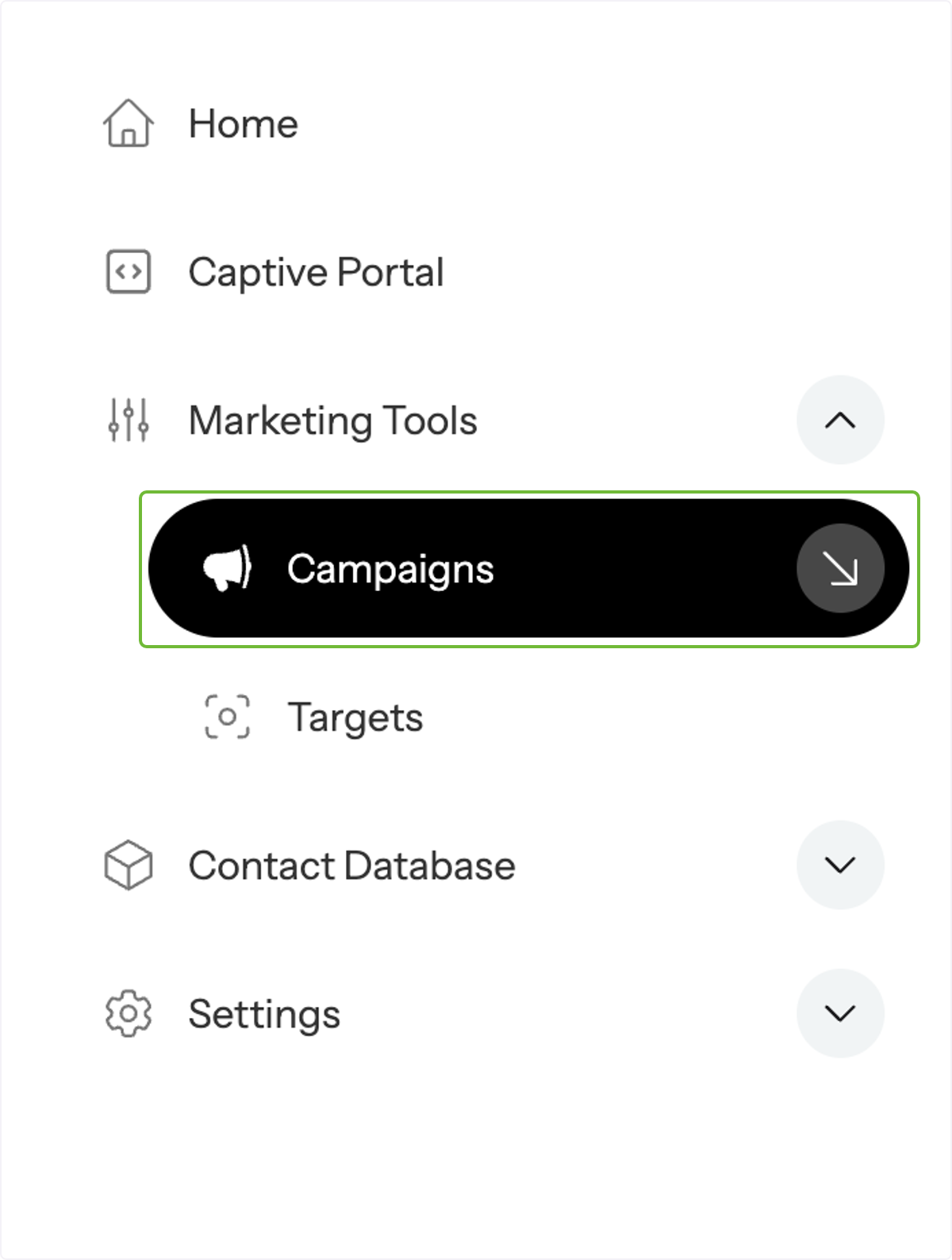 Click on Campaigns under marketing tools on left hand side