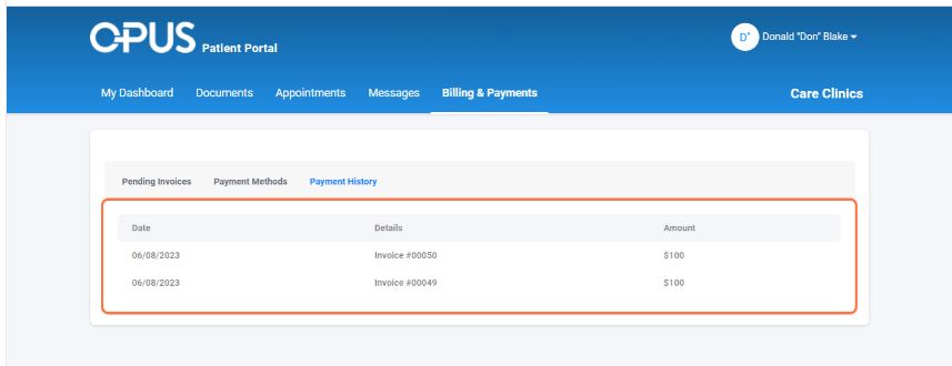 View Payment History