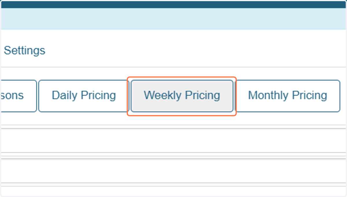 Click on the Weekly Pricing Tab.