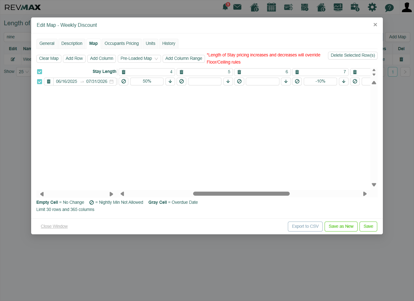 According to the LOS map, a 10% discount should automatically apply when a 7-night stay is booked within this period.