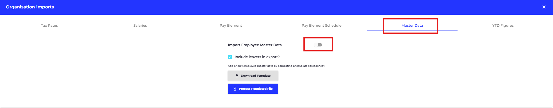 Click on Master Data