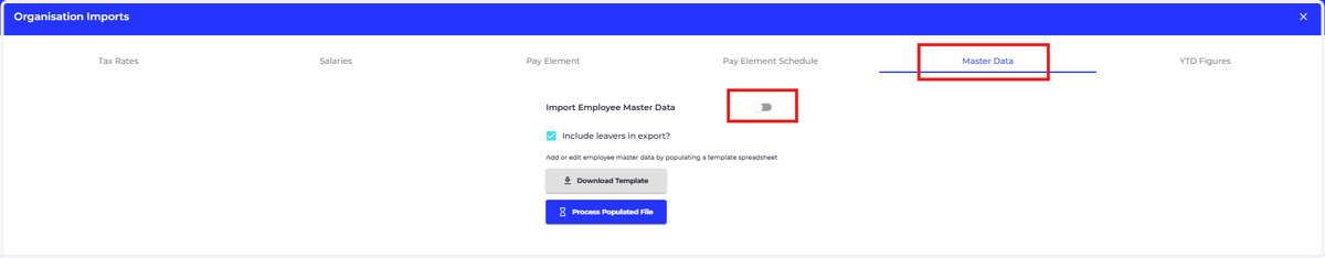 Click on Master Data