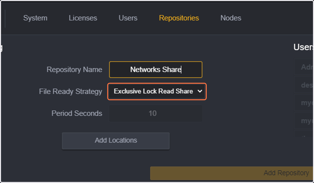 Select the File Ready Strategy.