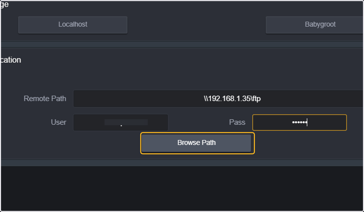 Click on Browse Path.