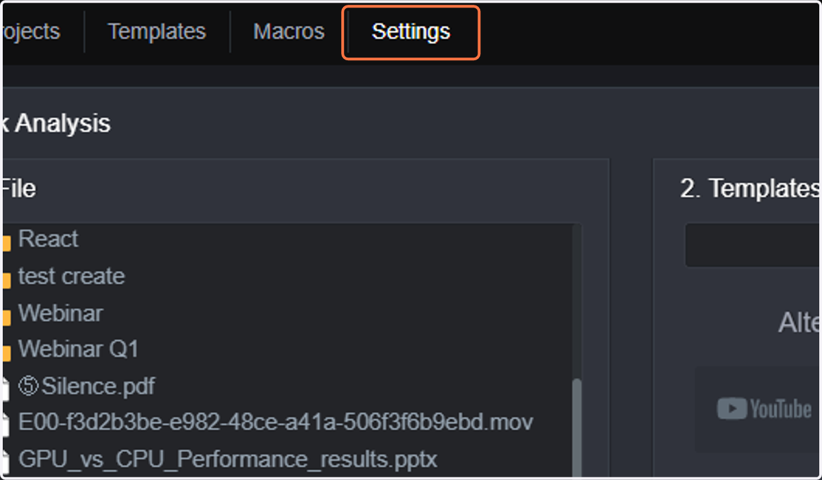 Click on Settings.