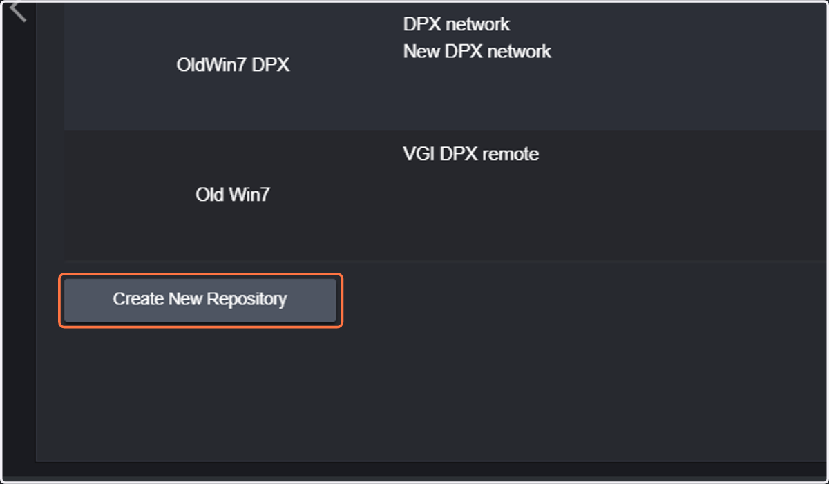 Click on Create New Repository.