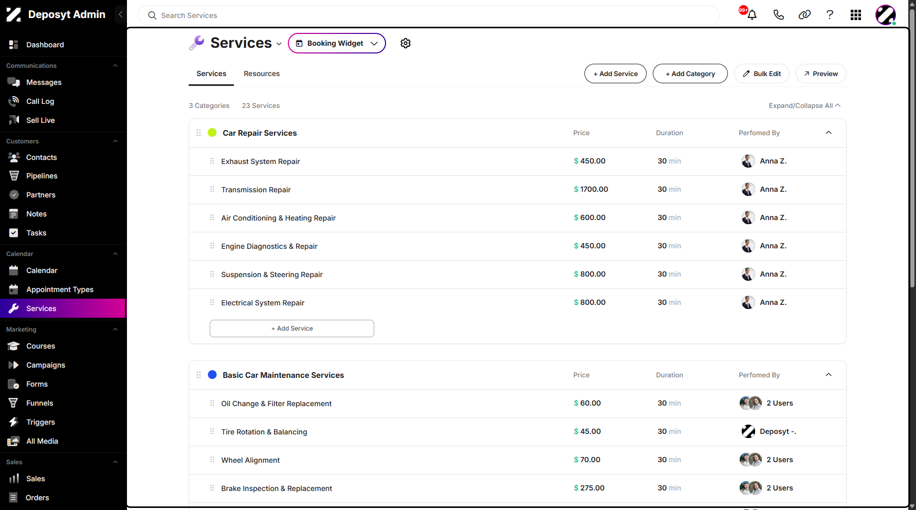 Step 2: You will then be navigated to the Services.