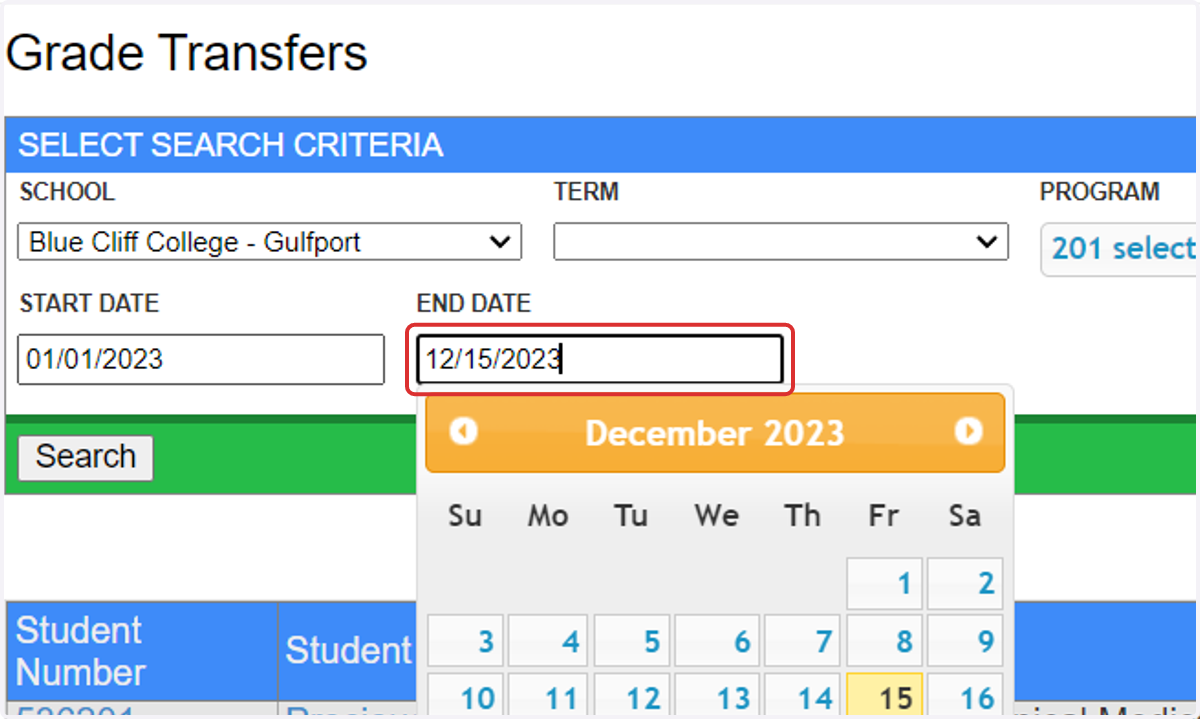 You can also search by a date range.