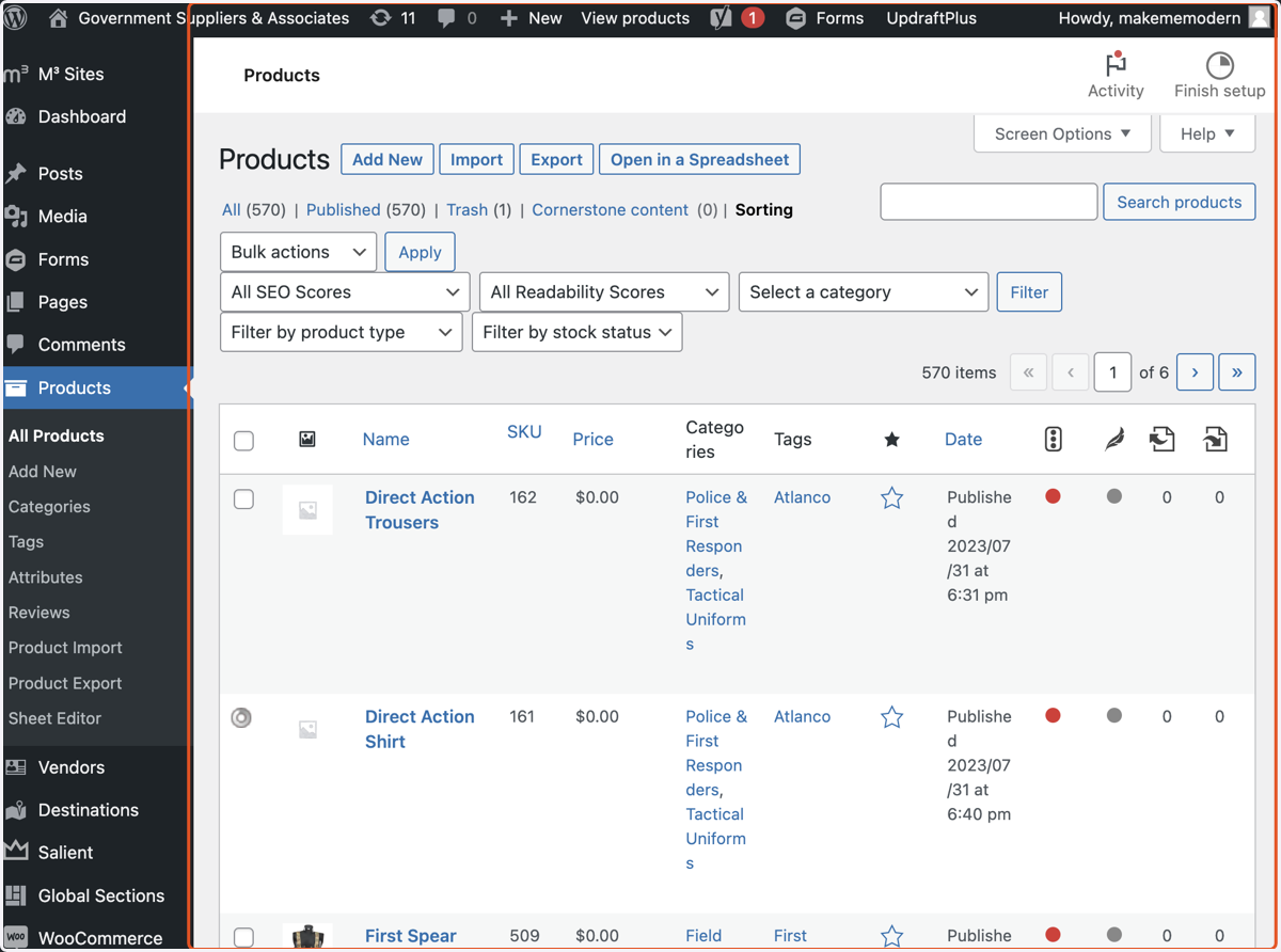 Drag the products into the correct order. The mouse icon will turn into a 4-sided arrow when you are able to drag the product around to a different order.