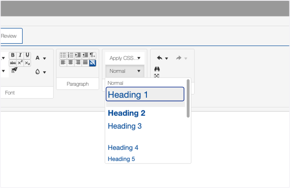 For Example: Add some text and apply the Header style