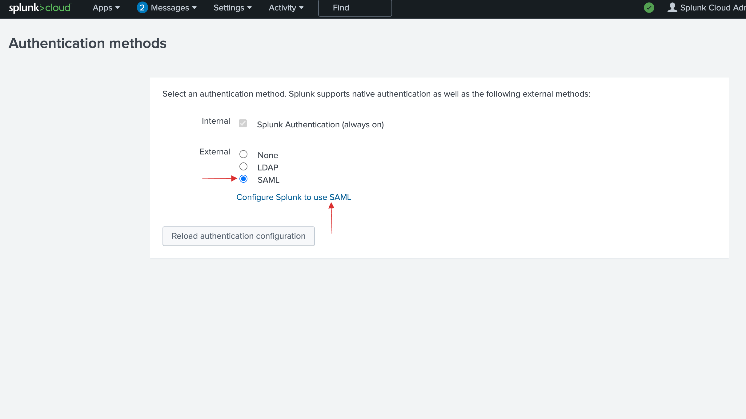 Configure Splunk to use SAML