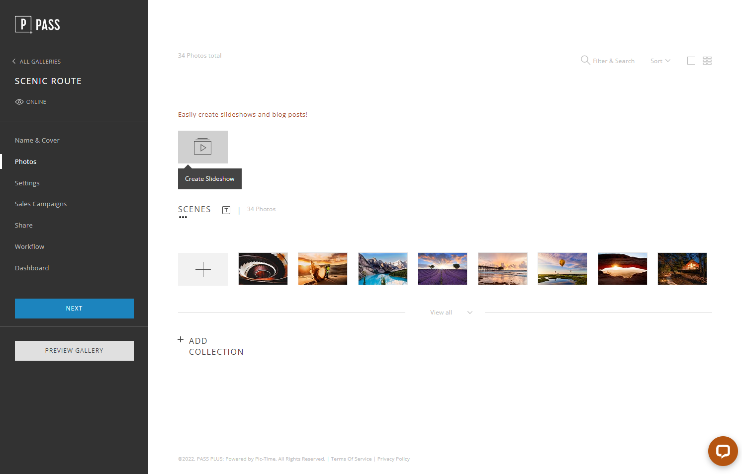 Click on "Create Slideshow".