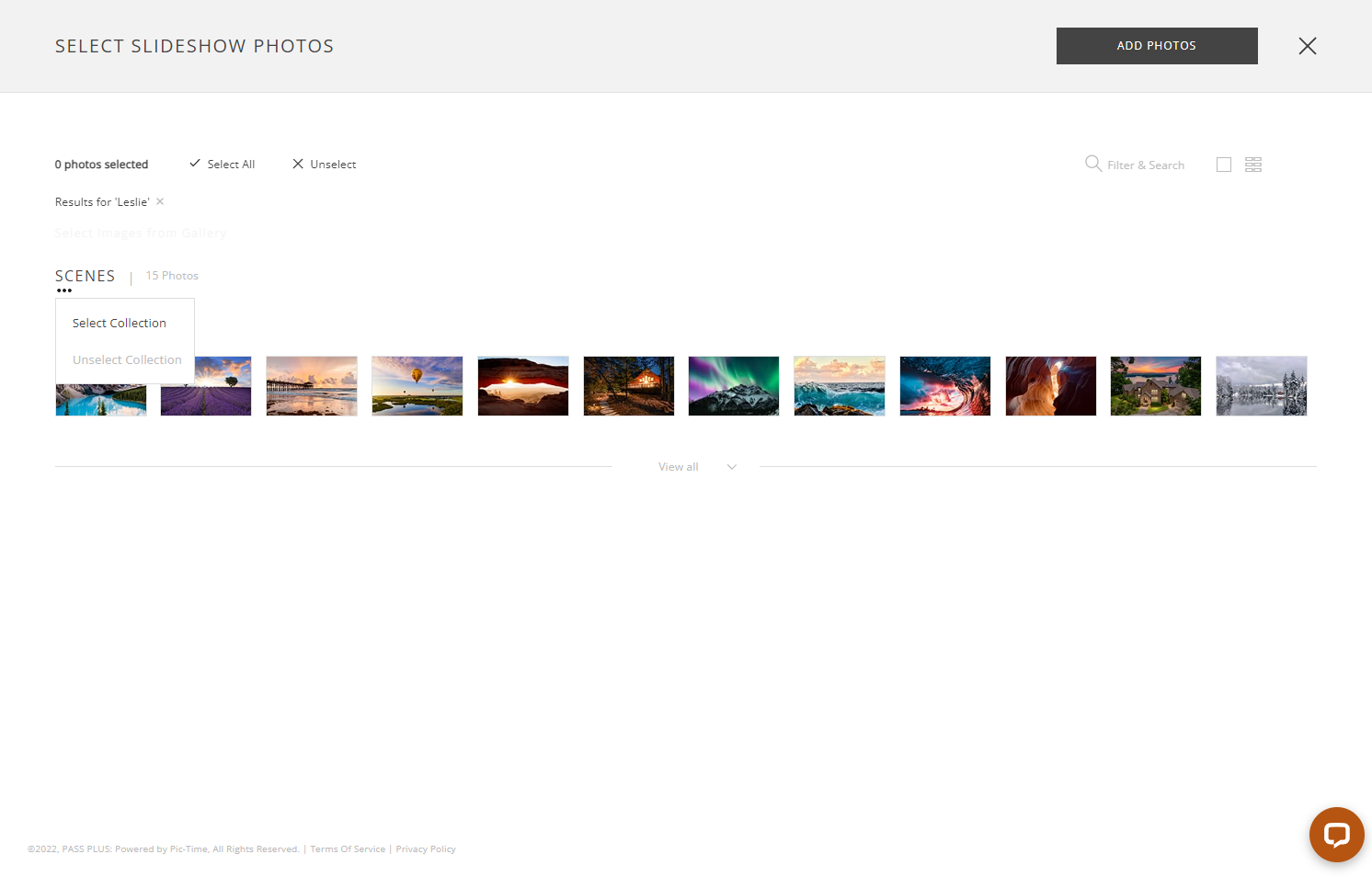 Click "Select Collection" to select the specific images.