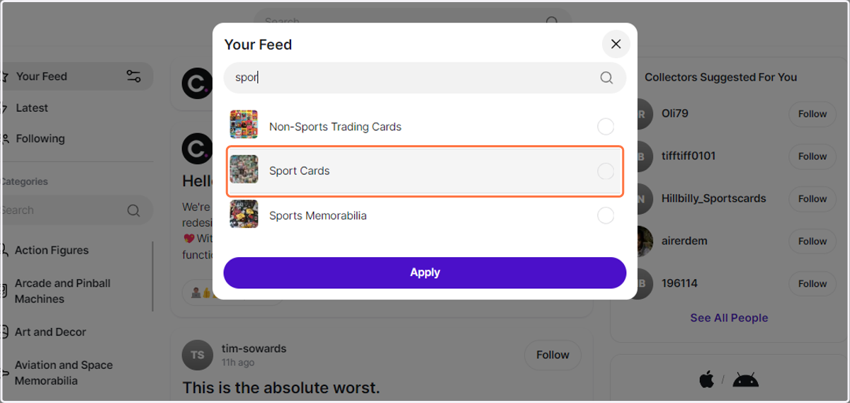 Click on Sport Cards