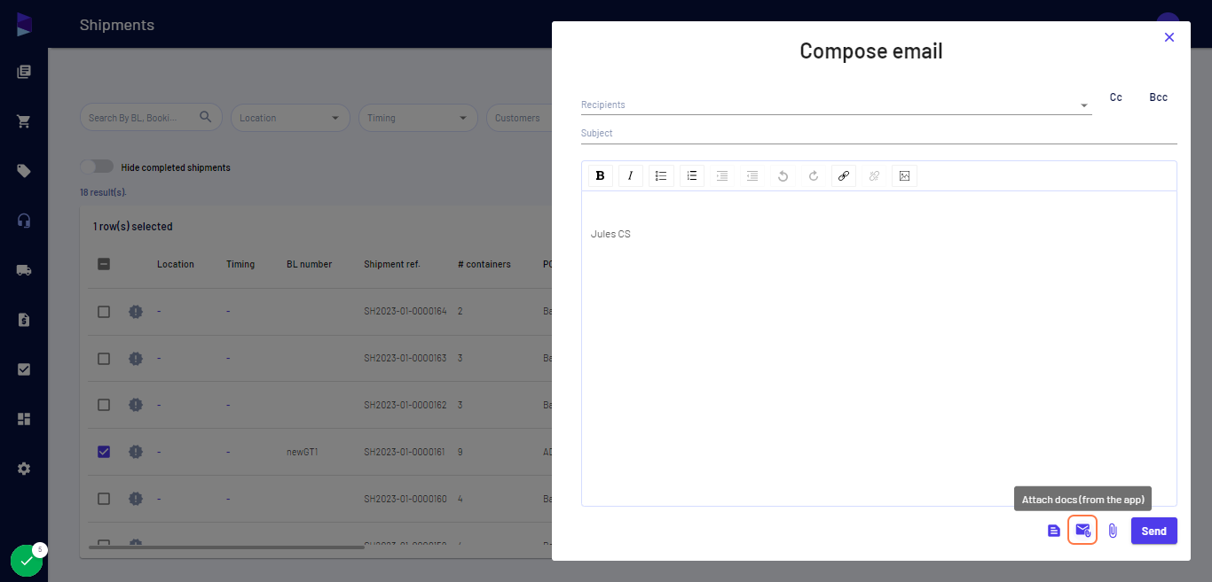 Attach docs from the app
