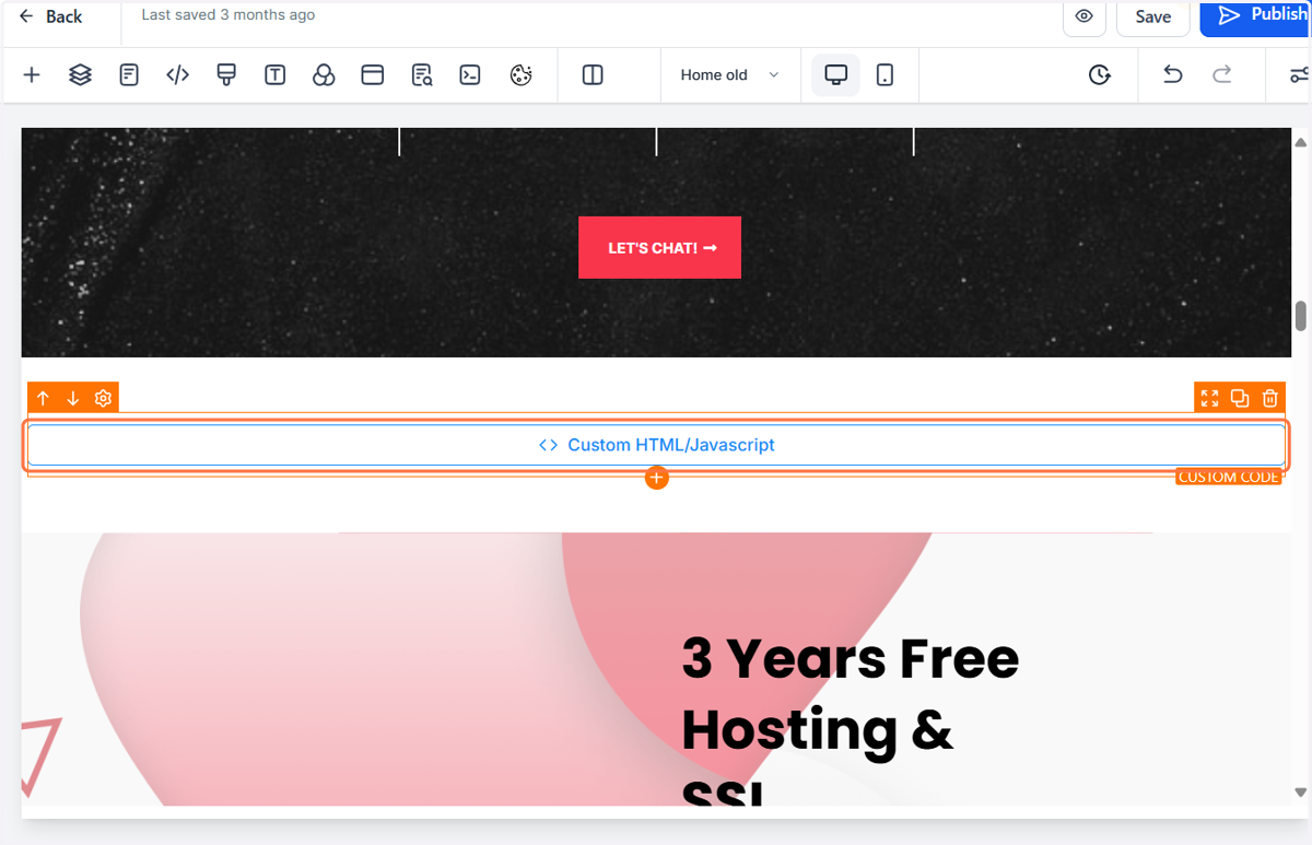 Click on Custom HTML/Javascript