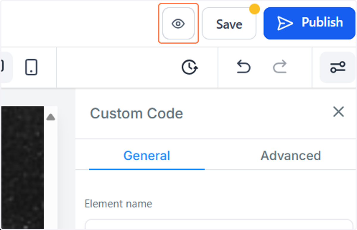 Click on Save, then press the preview icon (the eye)