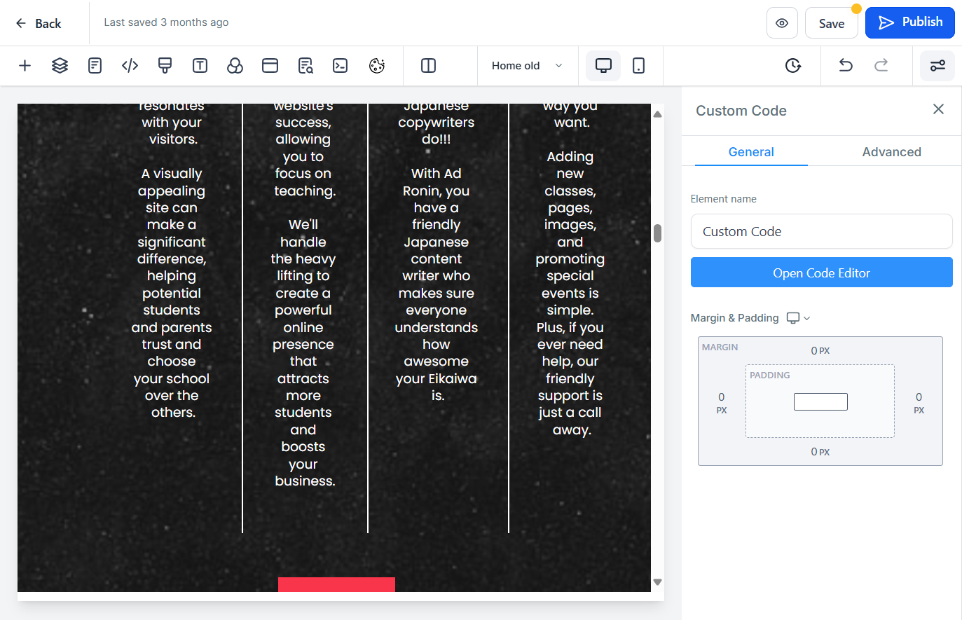 Click on Open Code Editor