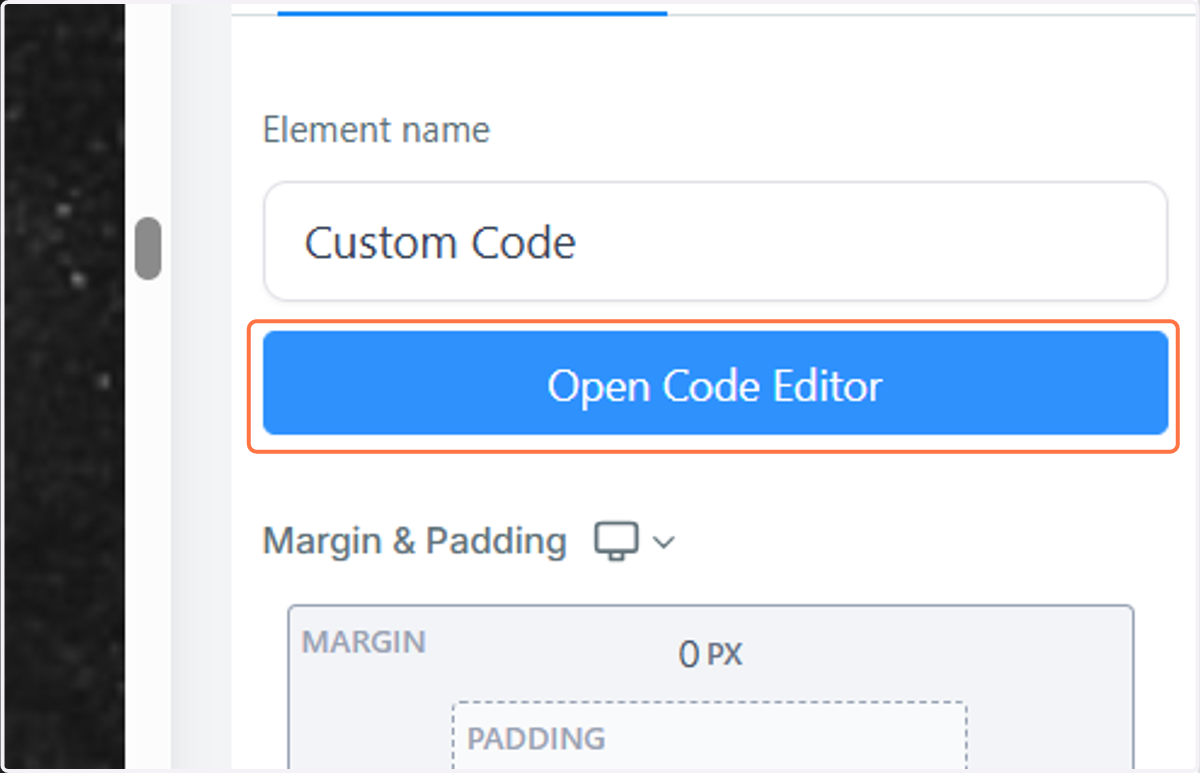 Click on Open Code Editor