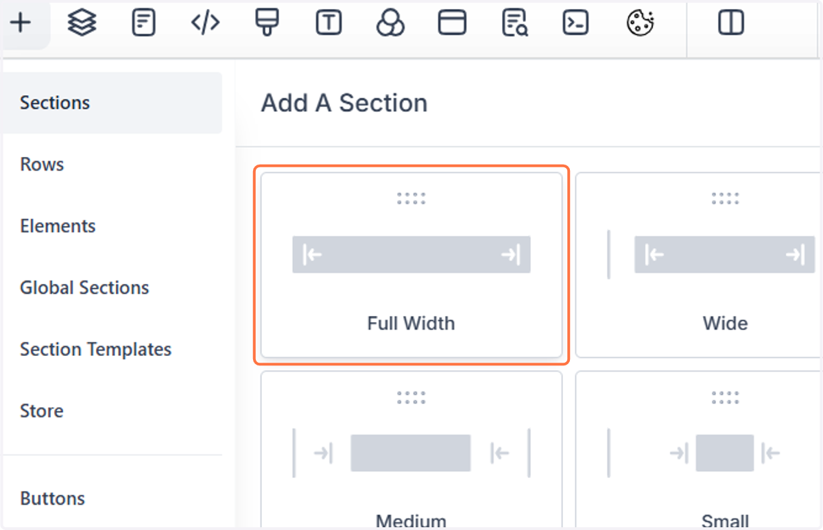 Choose the section width