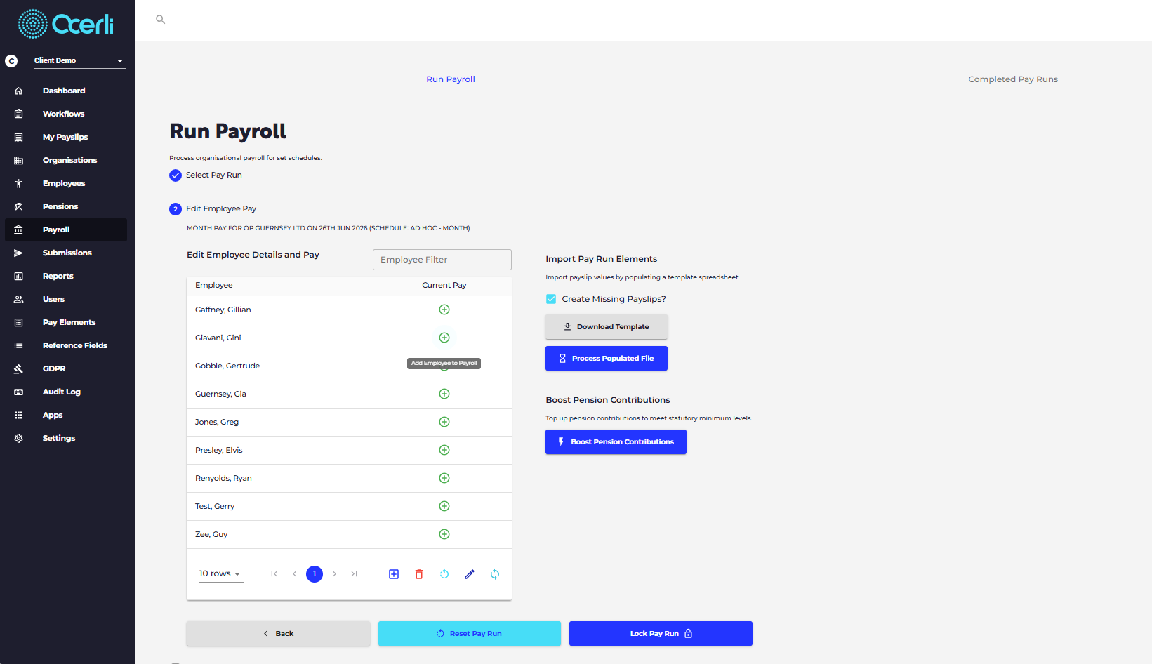 You can then begin your payroll