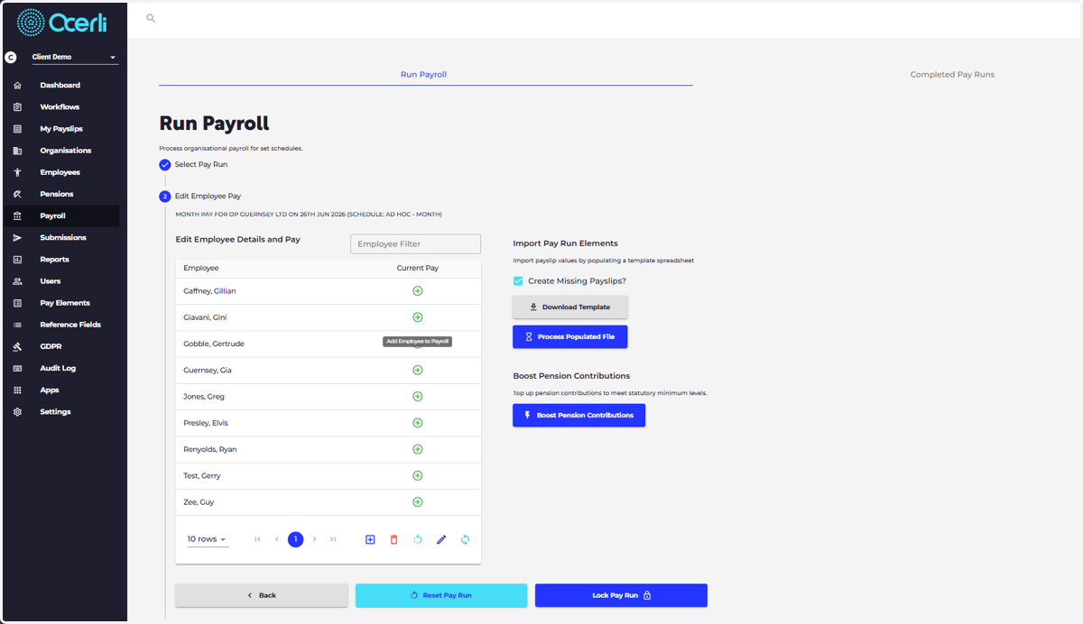 You can then begin your payroll