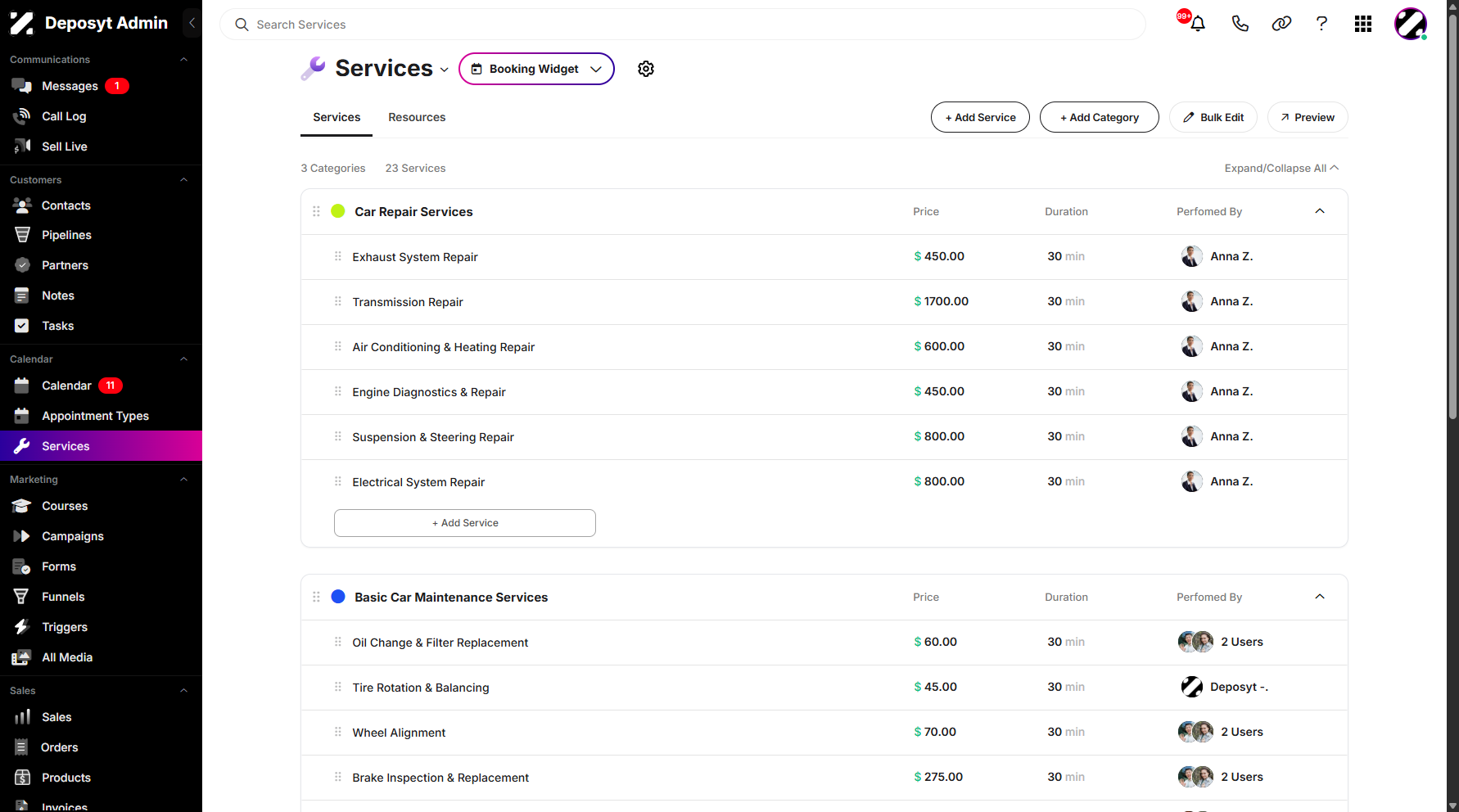 Step 2: You will then be navigated to the Services.