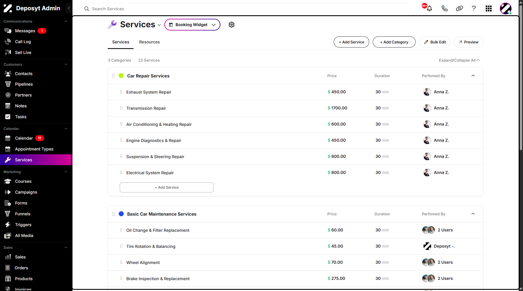 Step 2: You will then be navigated to the Services.