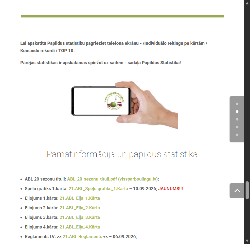 Lai apskatītu reitingu pagriežam telefona ekrānu ...