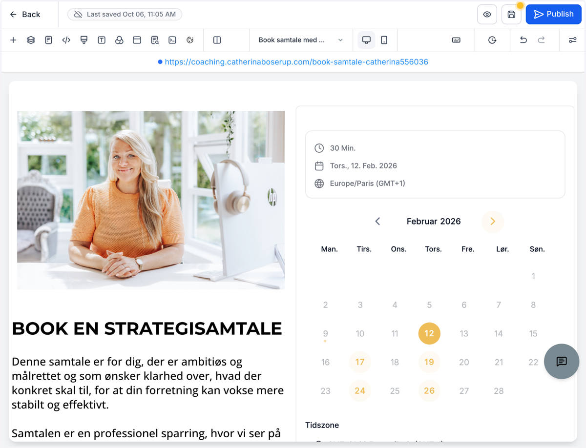 Klik på "Save" eller "Publish"