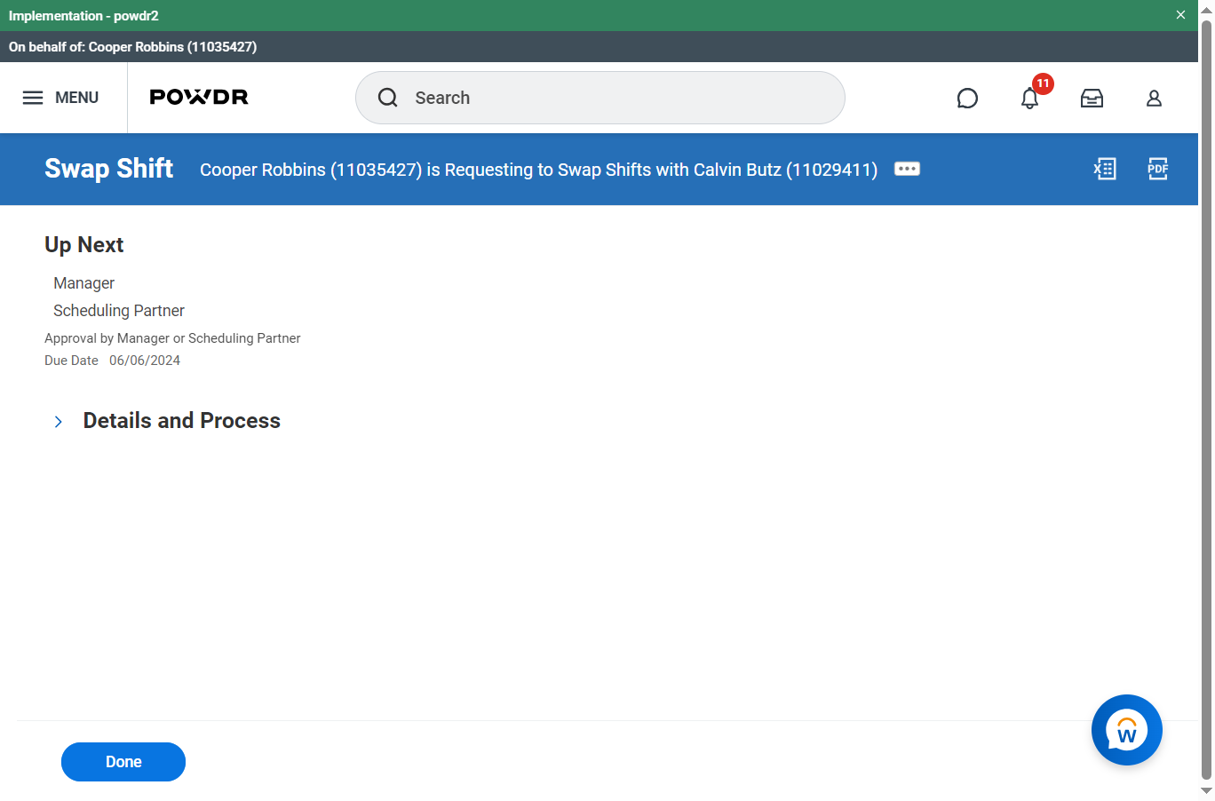 Click on Details and Process