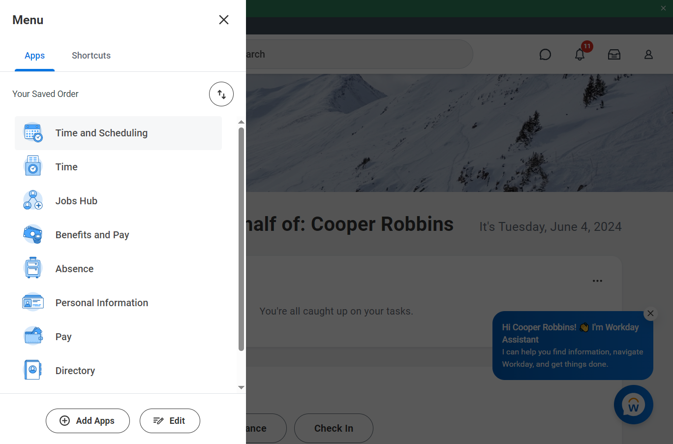 Click on Time and Scheduling