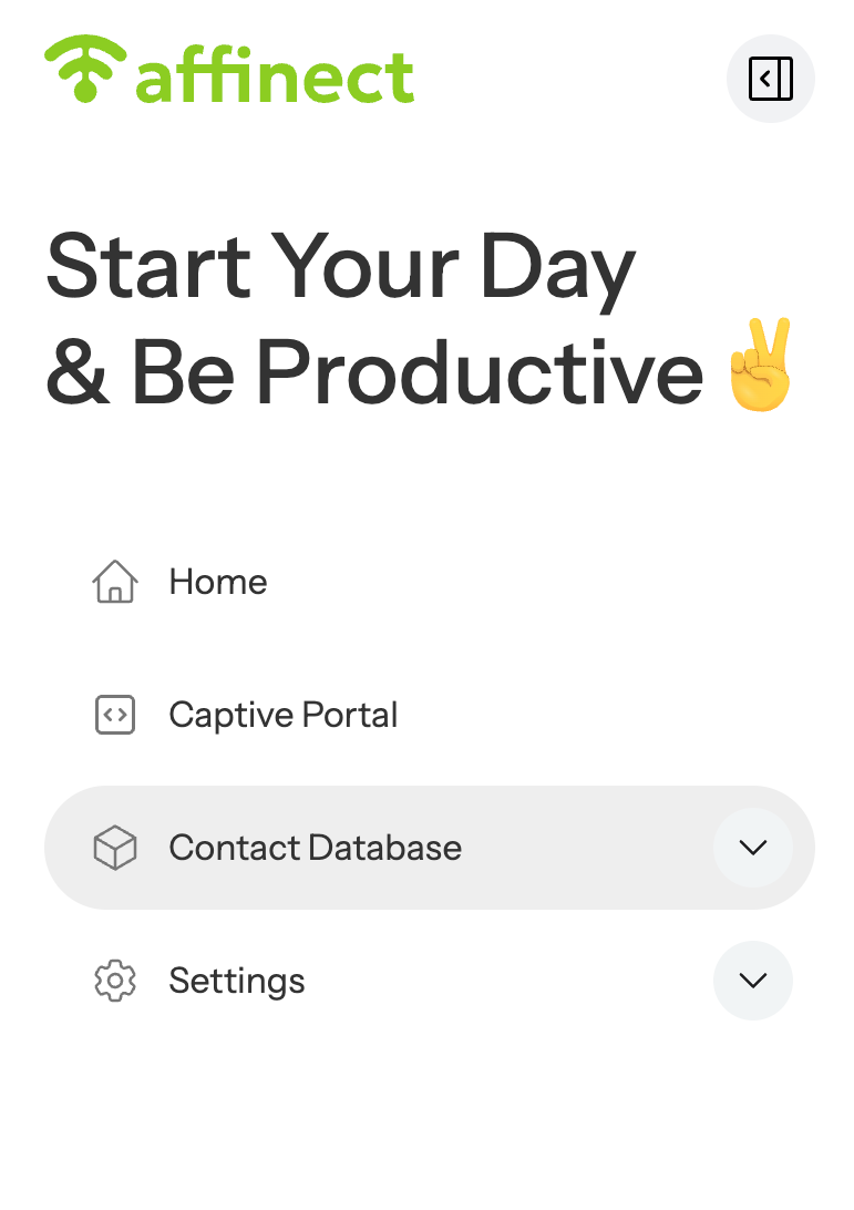 Click on Contact Database on the left-hand side of the dashboard.