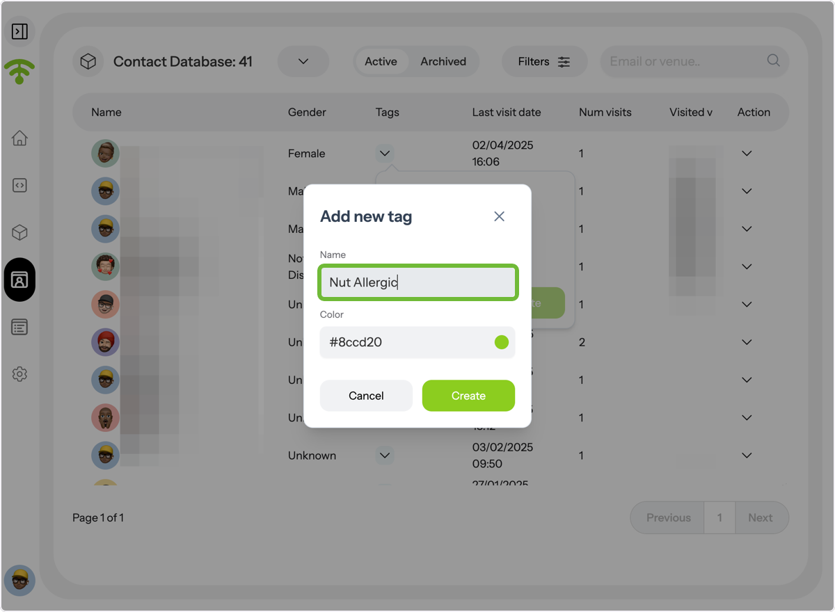 You can also add new tags as needed, such as 'Nut Allergic,' and choose a color for each tag to easily identify and…