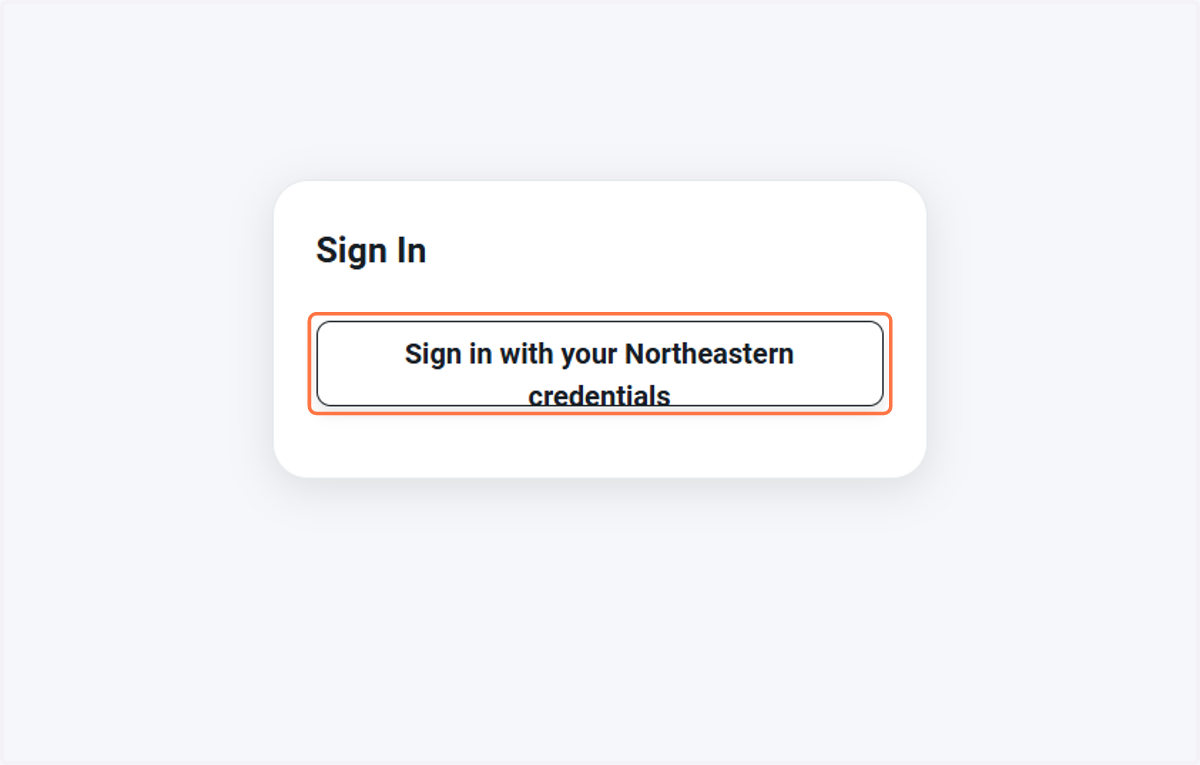 Click on Sign in with your Northeastern credentials