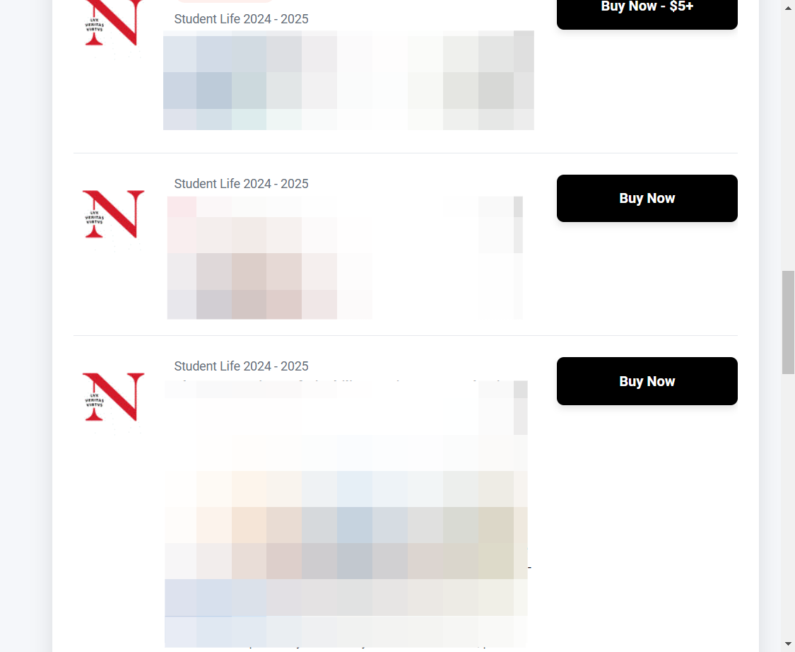 Select your event and click on Buy Now
