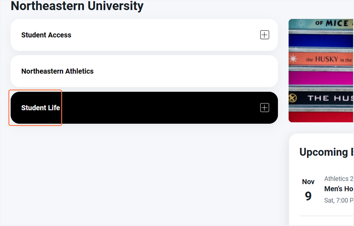 Click on Student Life