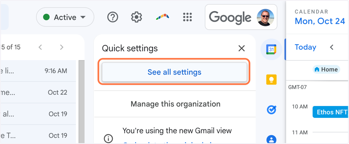 Click on See all settings