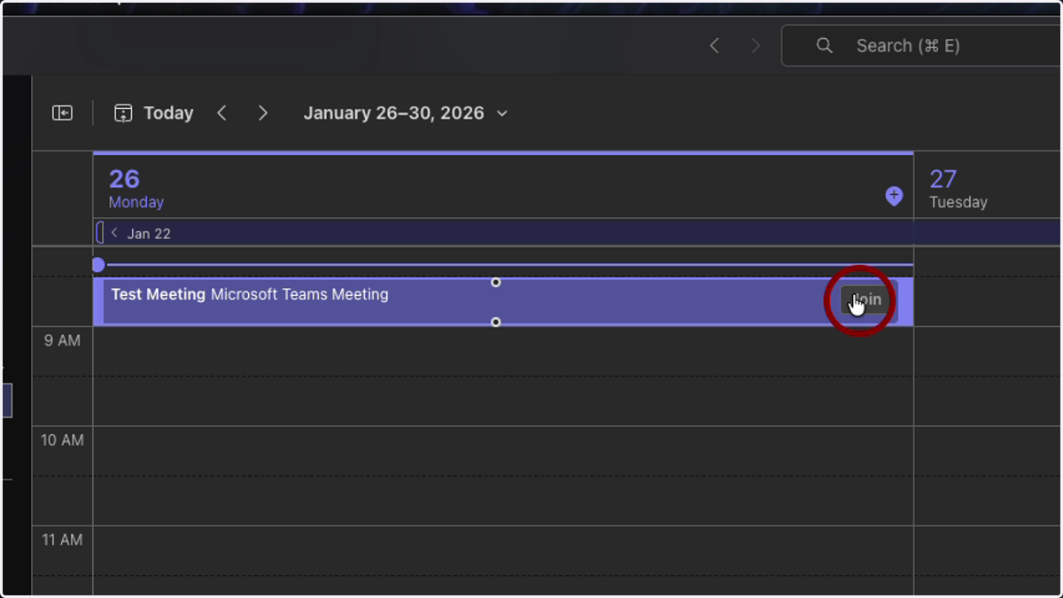 Locate your meeting and click on it