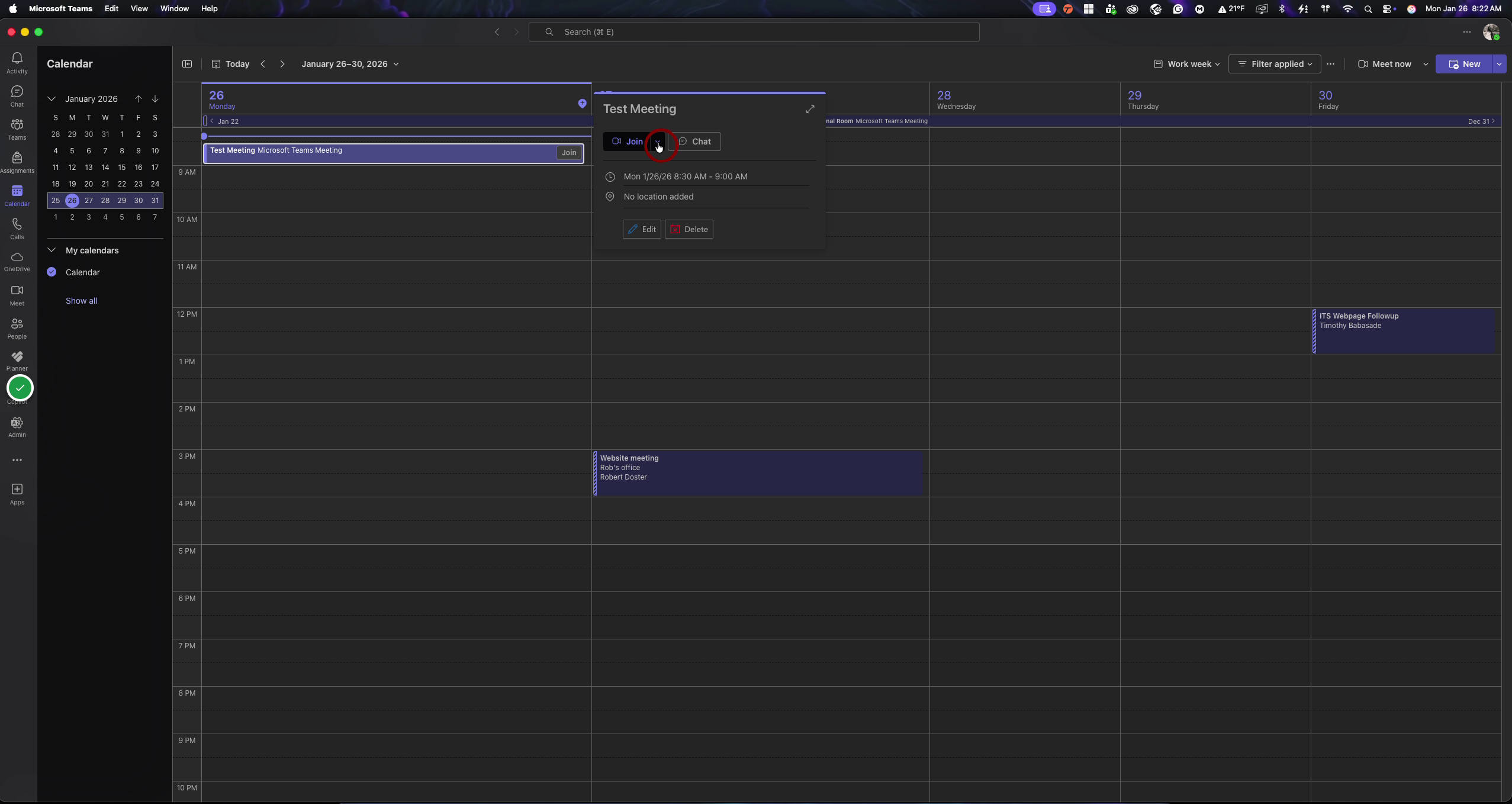 Click on the dropdown menu that appears