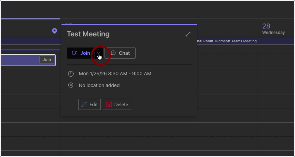 Click on the dropdown menu that appears