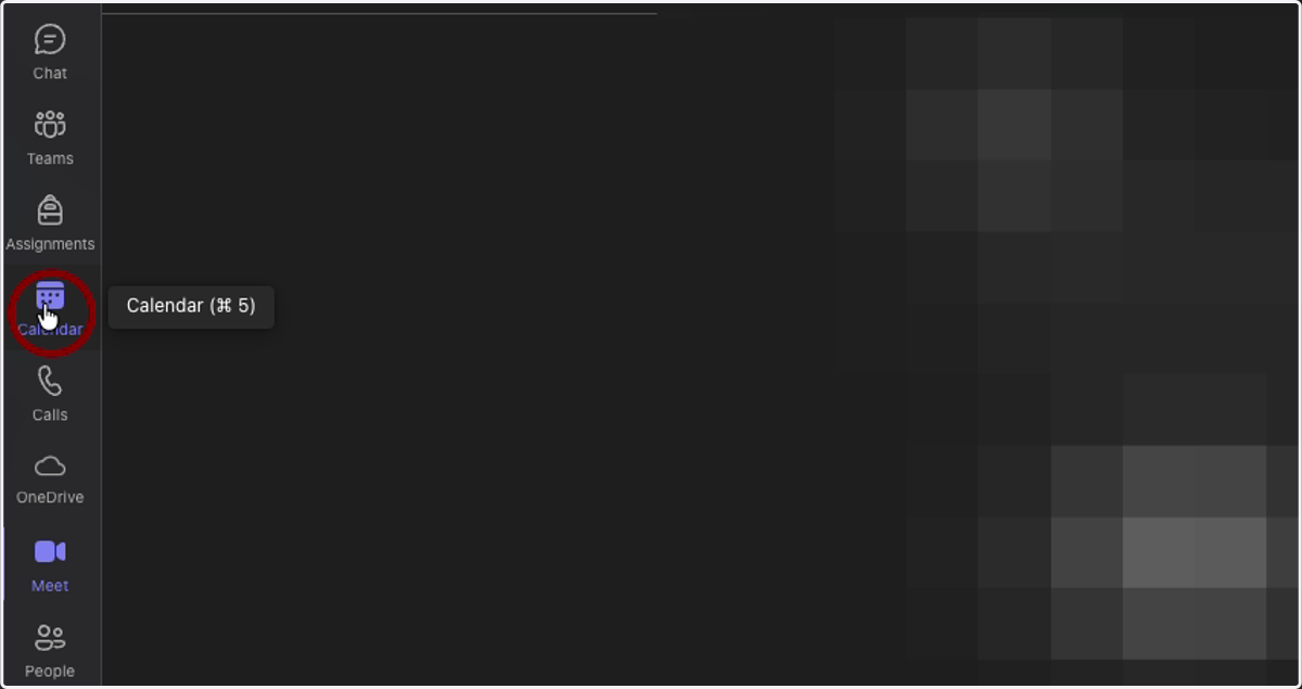 Click on the "Calendar" app in the sidebar