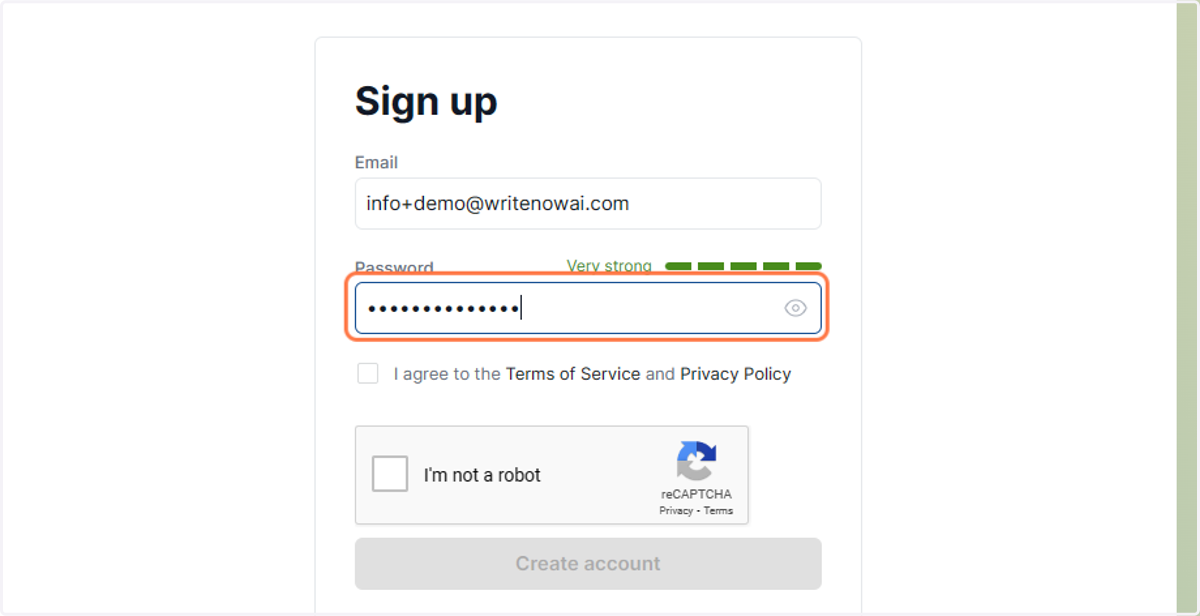 Create a password