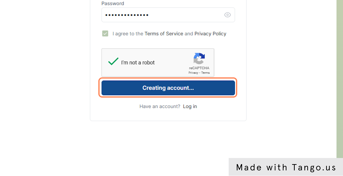 Click on Create account