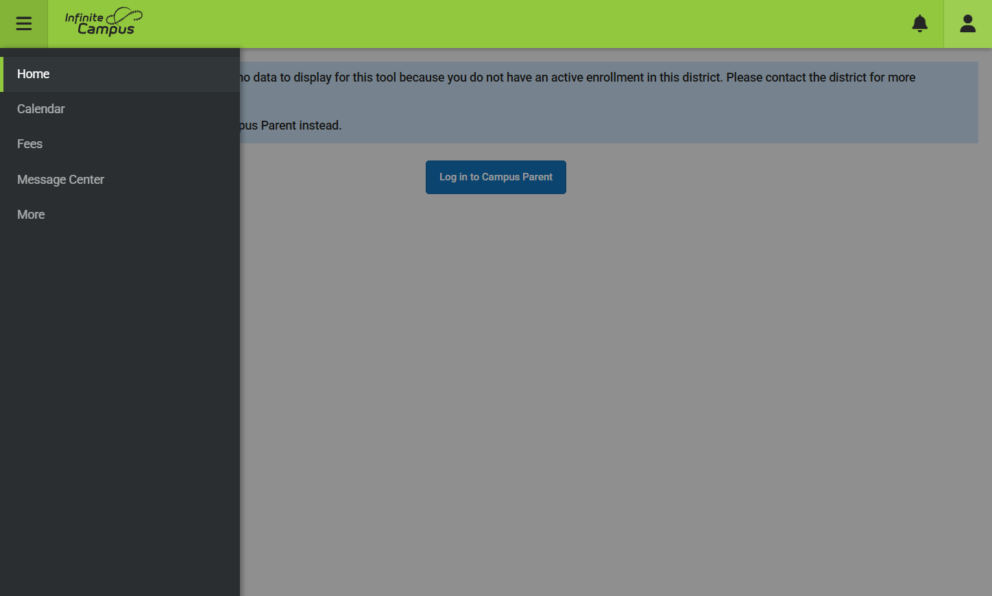 Click on User Menu