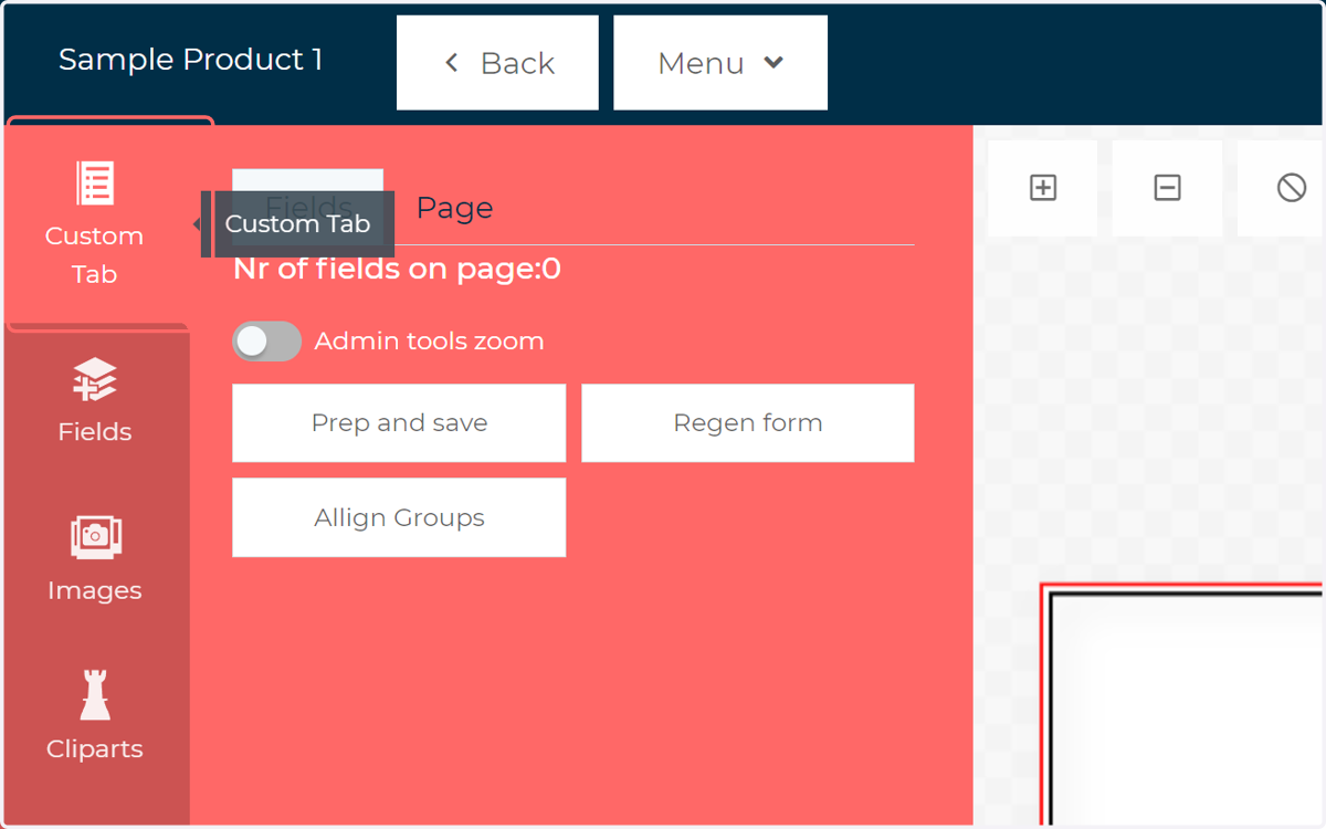 Click on Custom Tab