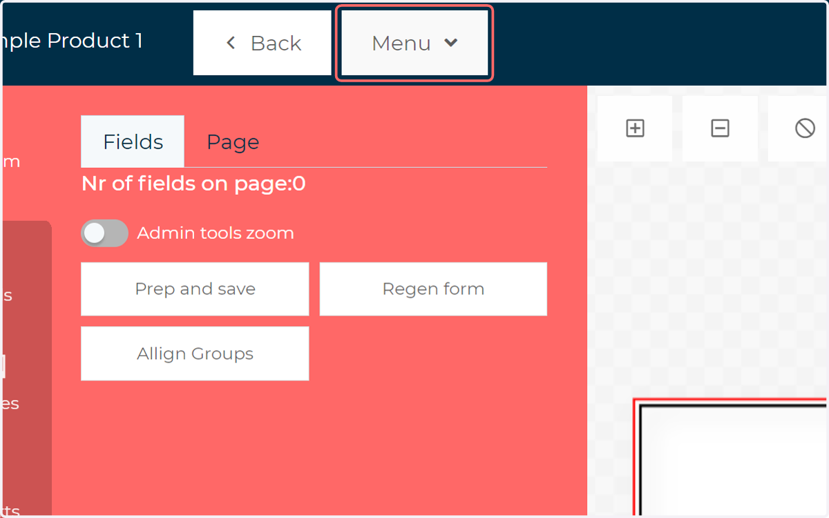 Click the Menu dropdown