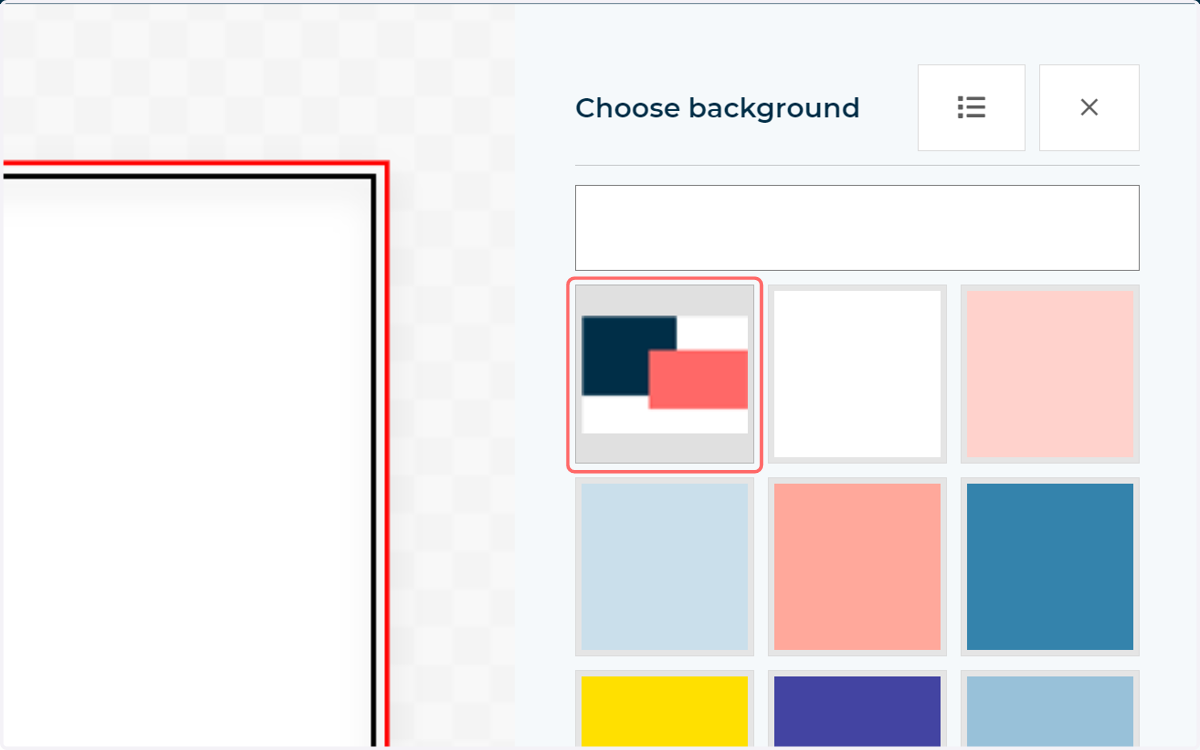 Clicking this will allow you to select between available entries within the selected Background categories or Layout categories applied to the form