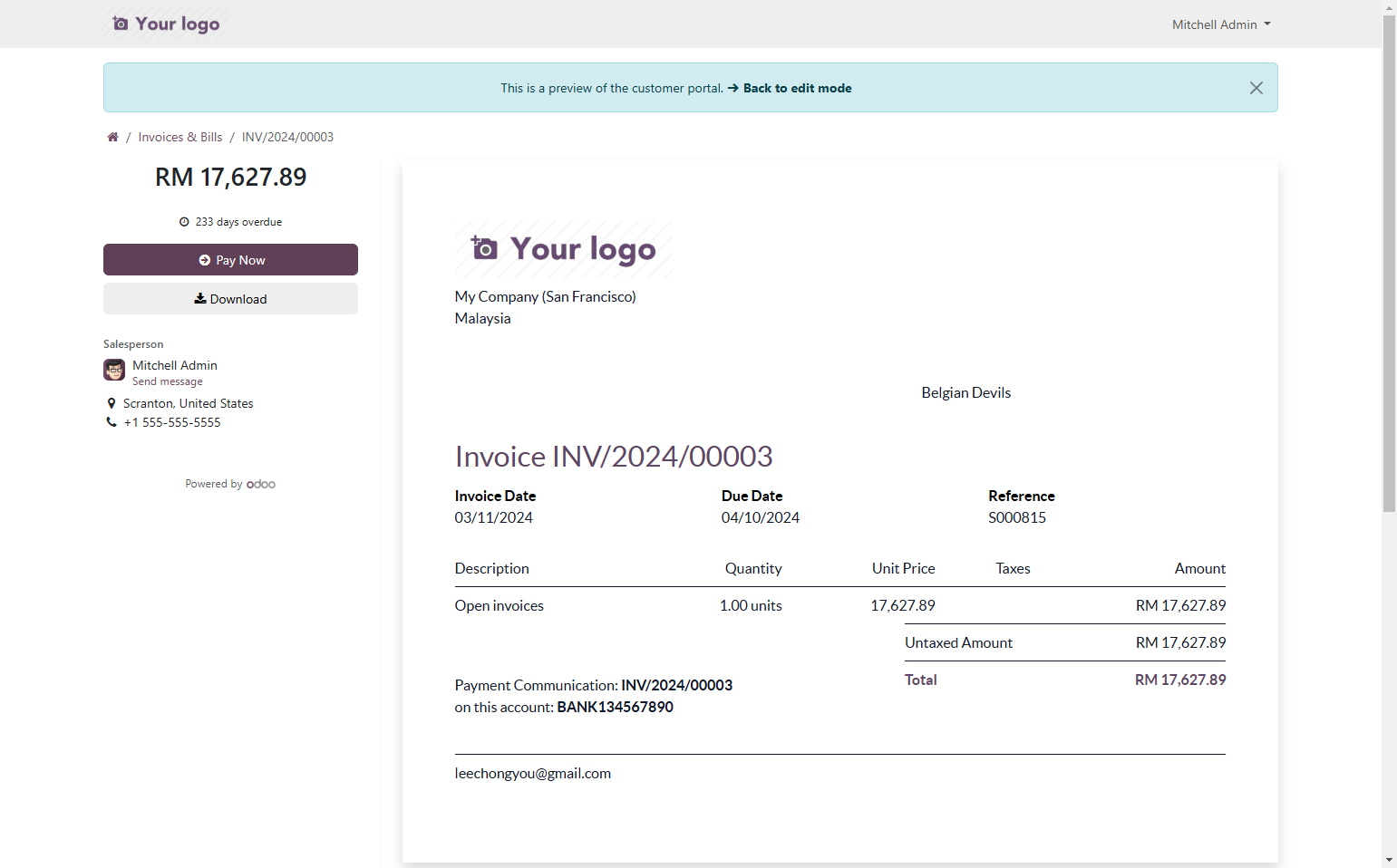 Click on Pay Now