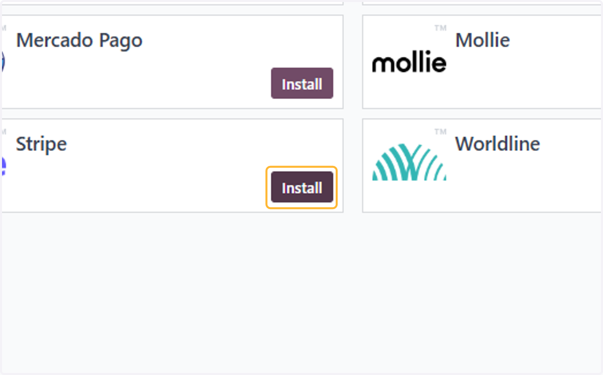Install relevant payment method.